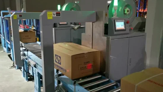 Máquina flejadora automática Máquina empacadora de tamaño de arco personalizada para productos de alta resistencia
